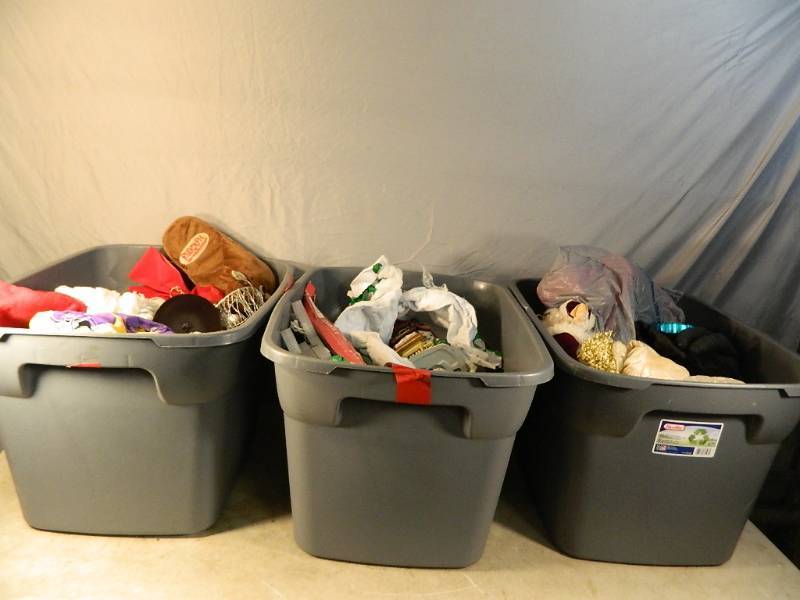 3 Totes Full of Holiday Decor