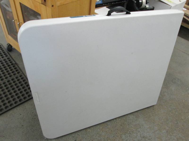 lot 49 image: Lifetime 6ft Folding Table...