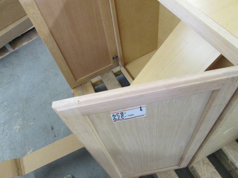 lot 55 image: 30x30x12 Oak Wall Cabinet with shel...