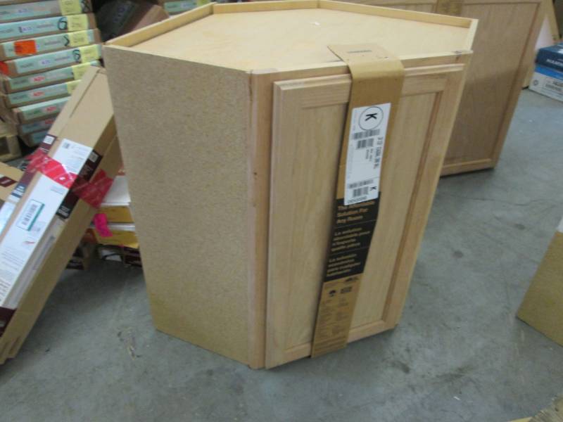 lot 57 image: 24x30 Diagonal Corner Wall Cabinet,...