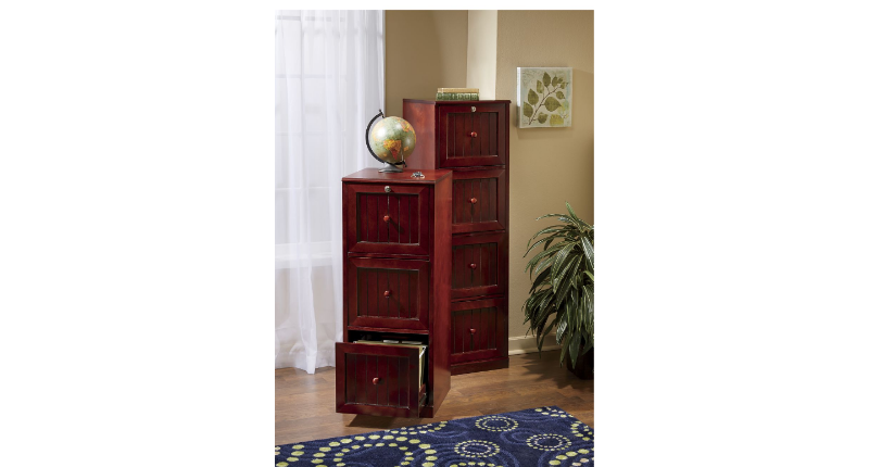 lot 9 image: 3-Drawer Locking File Cabinet open ...