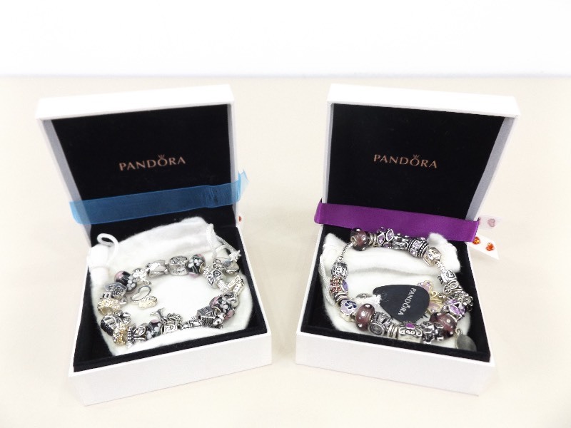 2 Pandora Sterling Charm Bracelets