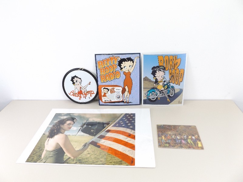 Lot of Betty Boop, Pop Culture Posters, Signs, etc.