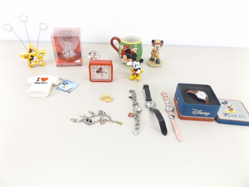 Lot of Mickey Mouse Watches, Collectibles, etc.