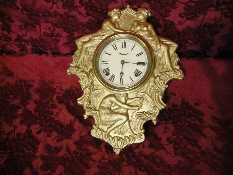 lot 35 image: Antique Cast Front Wall Clock