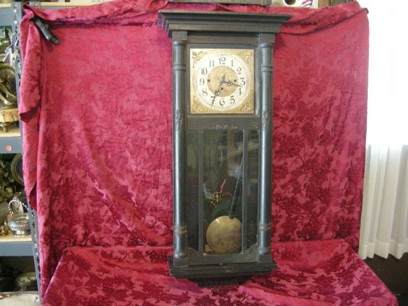 lot 66 image: Antique Wooden Wall Clock - Gustav Becker