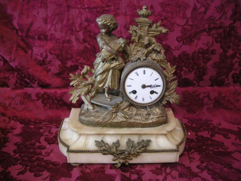 lot 85 image: Antique French Figural Shelf Clock