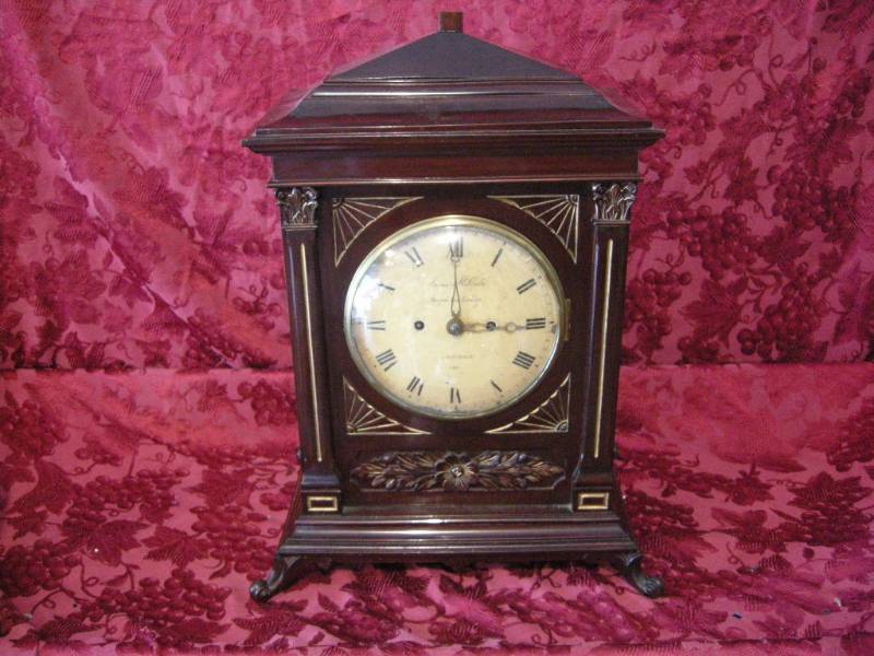 lot 88 image: Antique James McCabe Wooden Shelf Clock