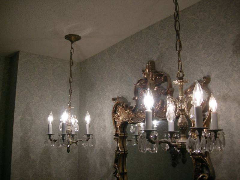 lot 97 image: 3 Vintage Cast Chandelier Fixtures - Luxus