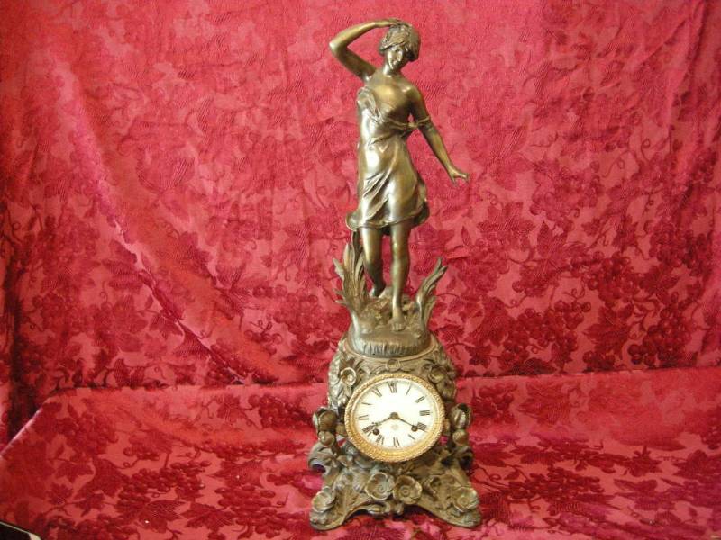 lot 116 image: Antique Ansonia Cast Figural Shelf Clock