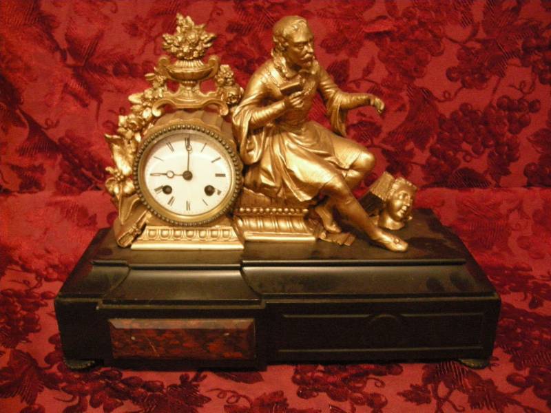 lot 155 image: Antique Figural GlackStone Shelf Clock