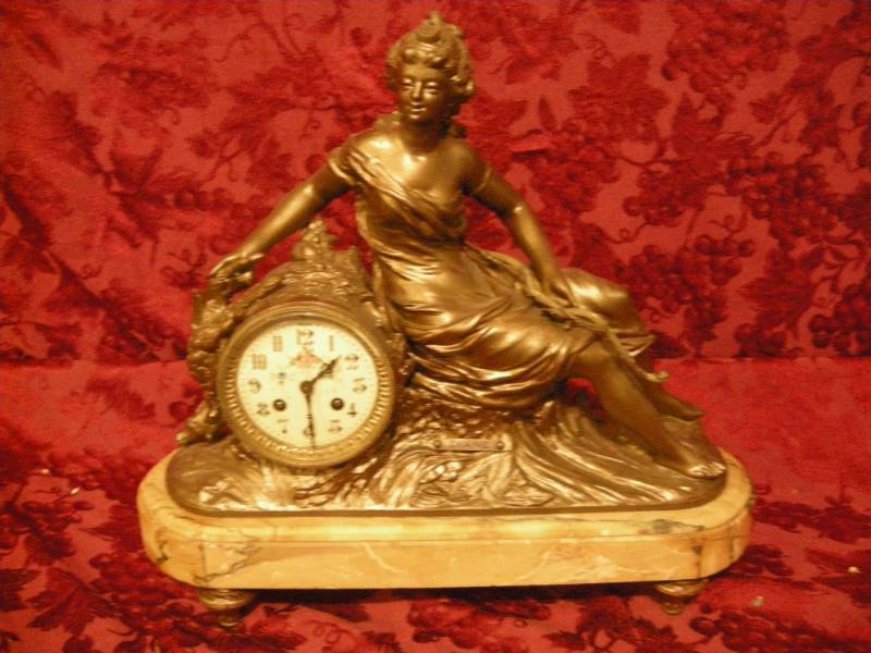 lot 158 image: Antique French Figural Diane Shelf Clock