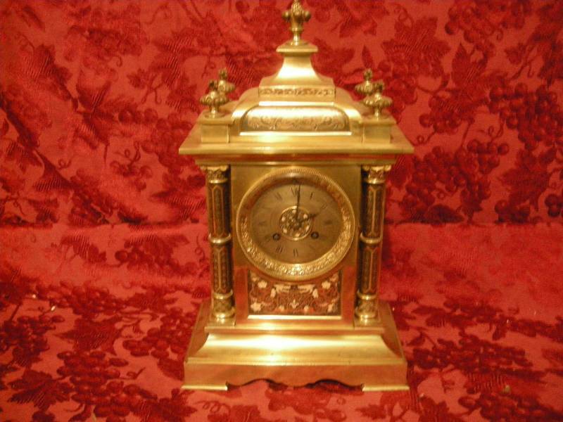 lot 159 image: Antique Brass Stewart Shelf Clock