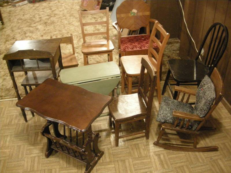 lot 170 image: Vintage Tables and Chairs Group