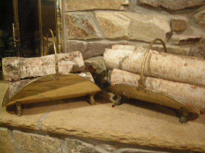 lot 194 image: 2 Vintage Brass Log Carriers