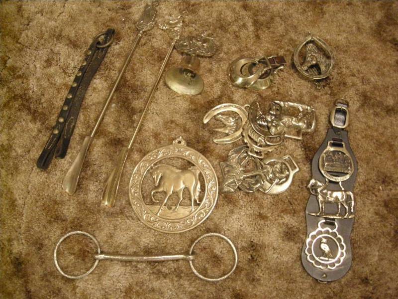 lot 215 image: Vintage Horse Brass-Leather
