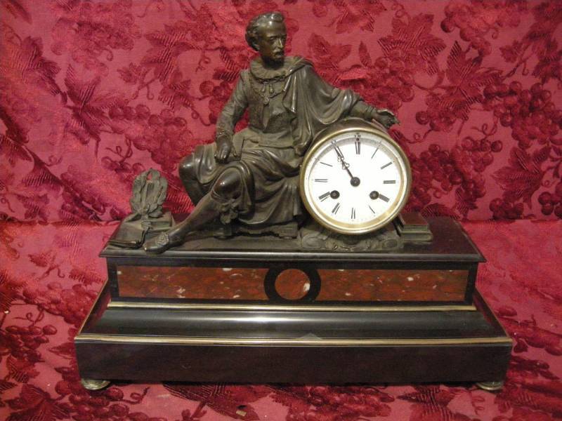 lot 224 image: Anqitue French Figural Shelf Clock