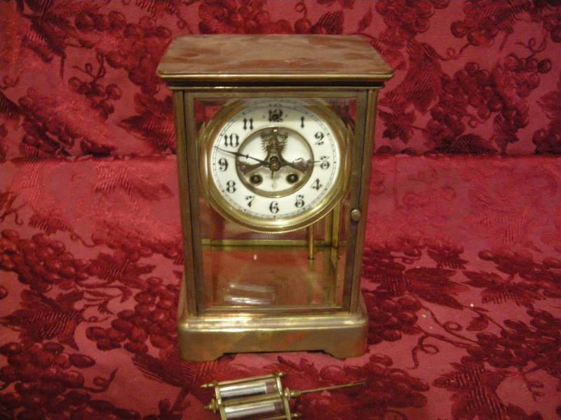 lot 227 image: Antique Gilbert Regulator Shelf Clock