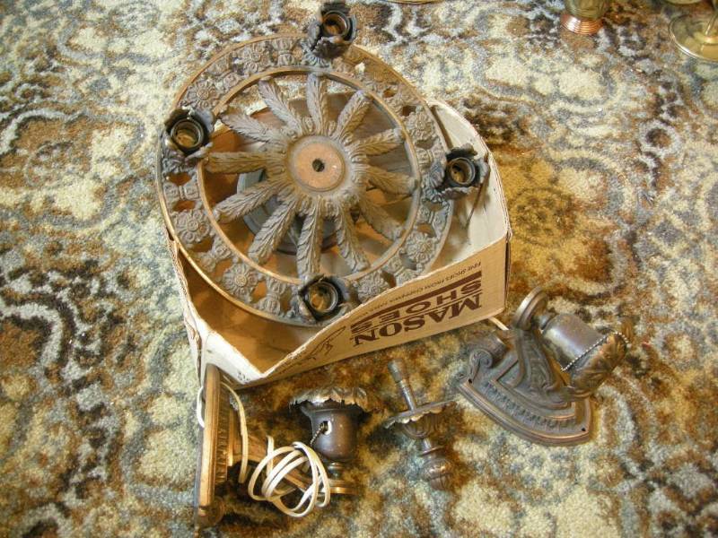 lot 237 image: Antique Cast Light Fixtures