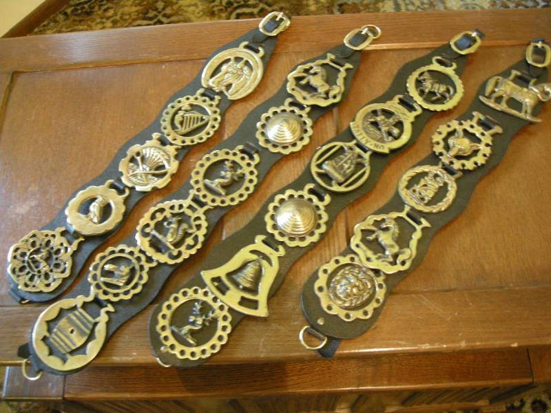 lot 249 image: Horse Brass Medallions on Leather