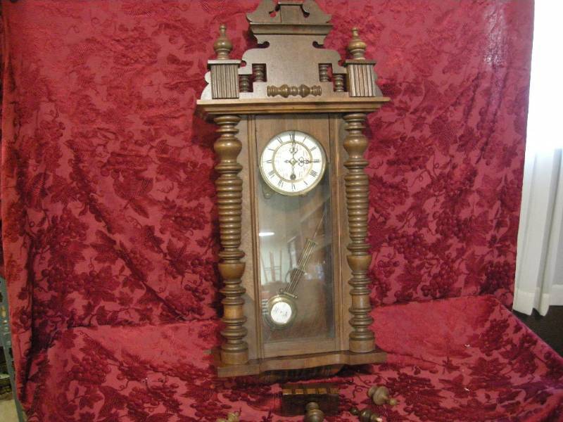 lot 251 image: Antique Wooden Wall Cock