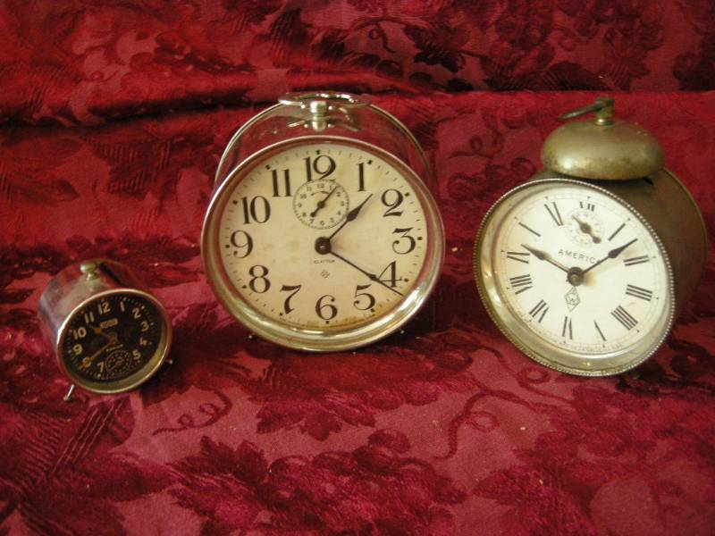 lot 279 image: 3 Antique Alarm Clocks