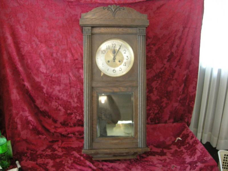 lot 379 image: Antique Wooden Wall Clock