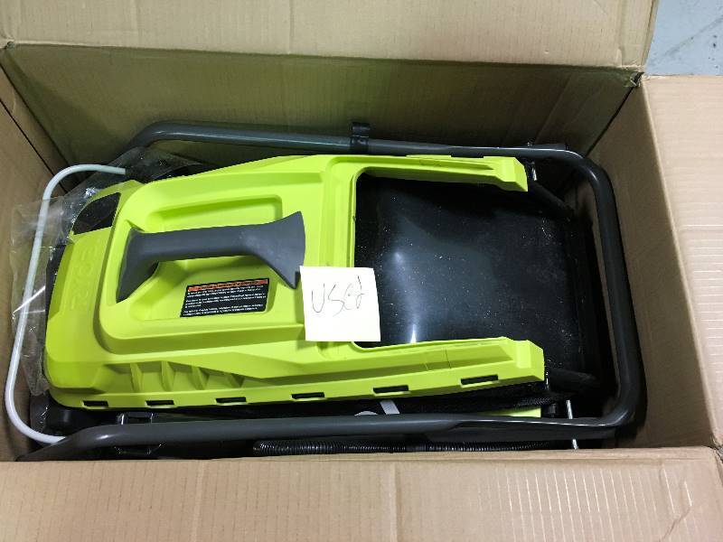 lot 9 image: RYOBI 13 in. 11 Amp Corded Electric Walk Behind Push Mower not used