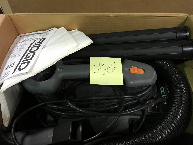lot 45 image: Ridgid 4 Gal. 5.0-Peak HP Portable WetDry Vaccum  Used in good working condition