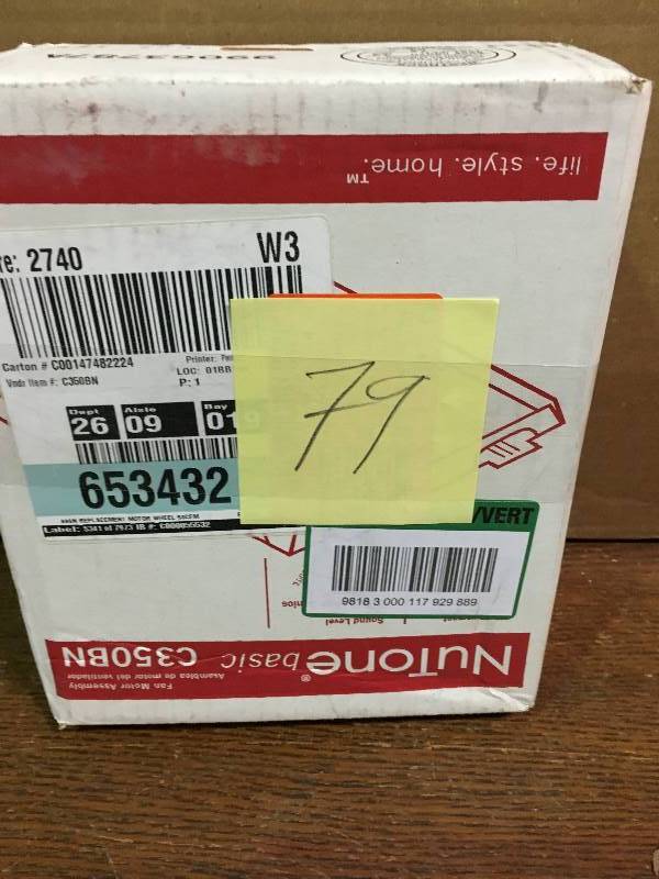 lot 79 image: NUTONE Replacement Motor Wheel - 50 CFM for 696N not used