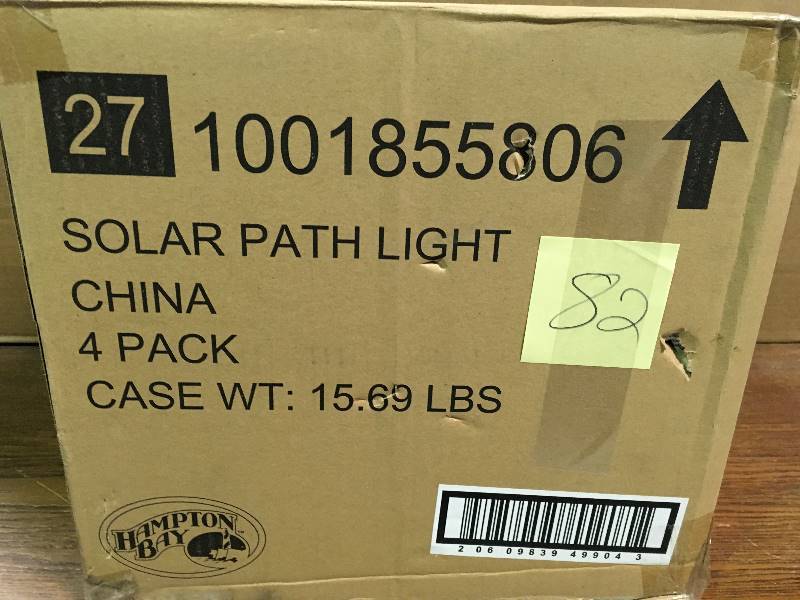lot 82 image: Hampton Bay Solar Bronze Outdoor Integrated LED New Age Pagoda Landscape Path Light (4-Pack) new