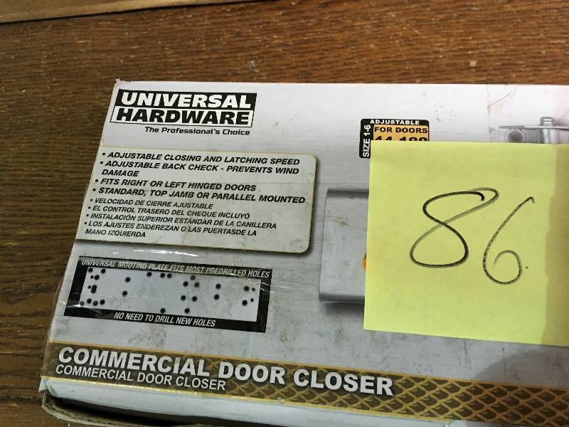 lot 86 image: Heavy-Duty All-in-One Aluminum Commercial Door Closer New