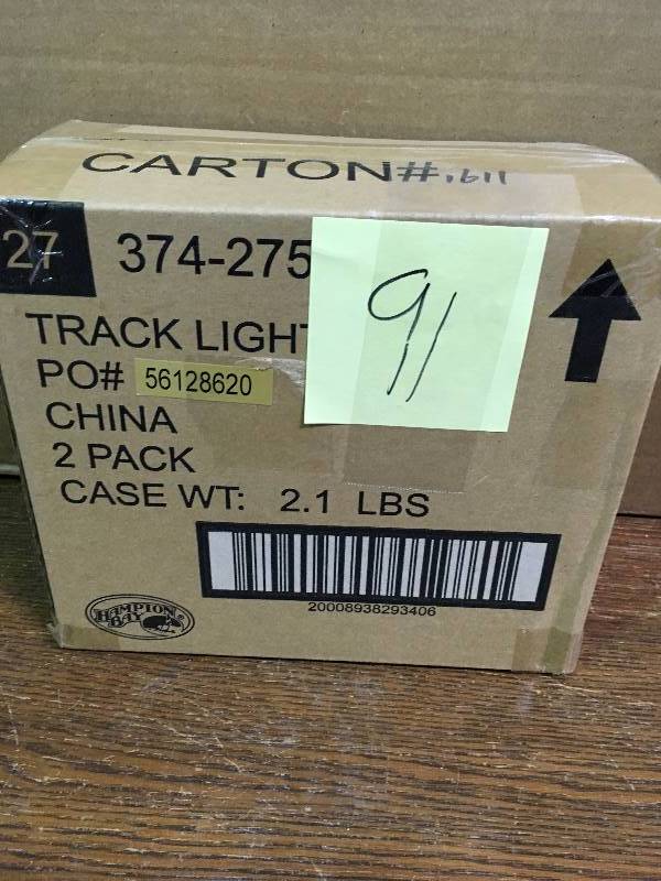 lot 91 image: Hampton Bay 75-Watt PAR30 Perforated Double Arm Gimbal Fixture 2 Pack New