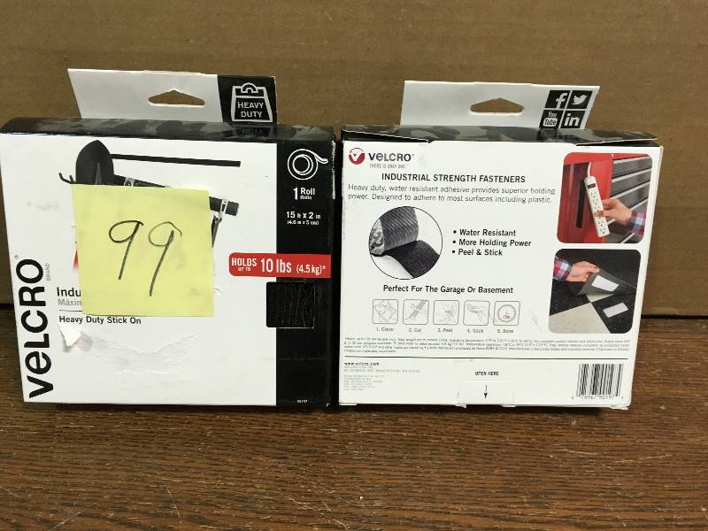 lot 99 image: VELCR0  Brand 90197 VELCRO Brand Industrial Strength Hook  Loop Tape  Lot of 2 not used