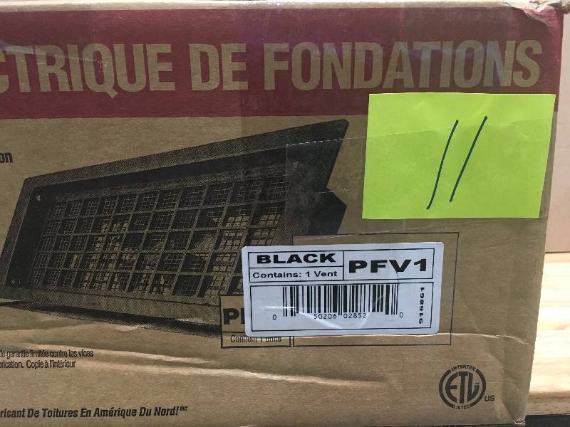 lot 11 image: MASTER FLOW 16 in. x 8 in. Resin Power Foundation Vent in Black