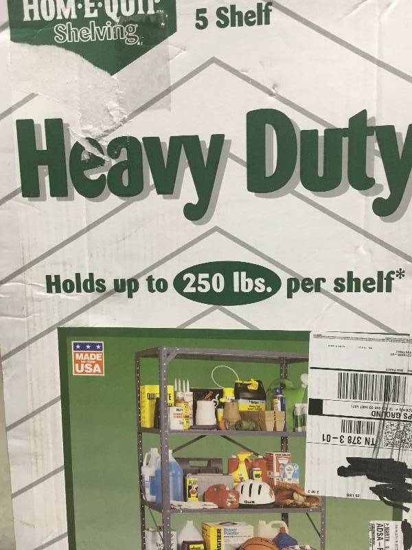 lot 16 image: Edsal Heavy - Duty 5-Shelf Steel Shelving Unit, Gray