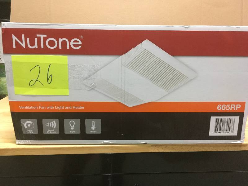 lot 26 image: NUTONE 70 CFM Ceiling Exhaust Fan with Light and 1300-Watt Heater