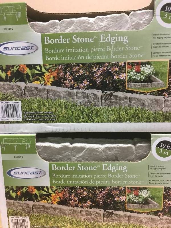 lot 31 image: Border Stone 10 ft. (12 in. Sections) Resin Border Edging Lot of 2