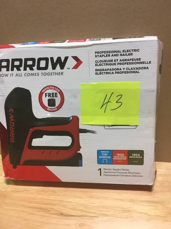 lot 43 image: Arrow Fastener 6 in. Electric Stapler and Brad Nailer
