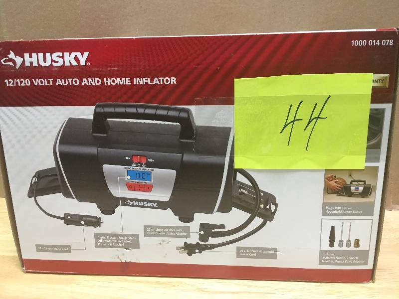 lot 44 image: HUSKY 12-Volt120-Volt Home and Auto Inflator
