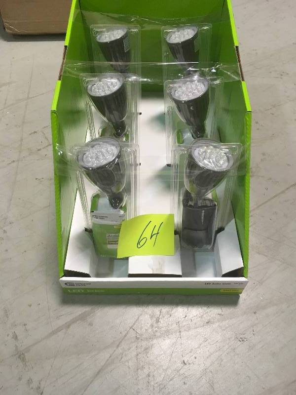 lot 64 image: LED Spike Light Gray Bright White 450 Lumens Plug In   Lot of 6