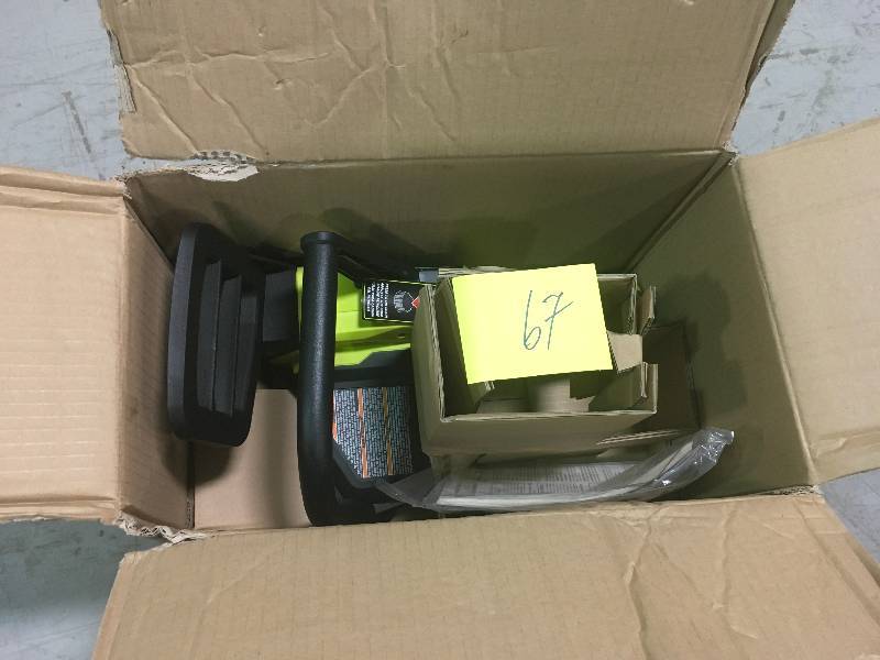 lot 67 image: Ryobi  ONE 10 in. 18-Volt Lithium-Ion Cordless Chainsaw - Battery and Charger Not Included