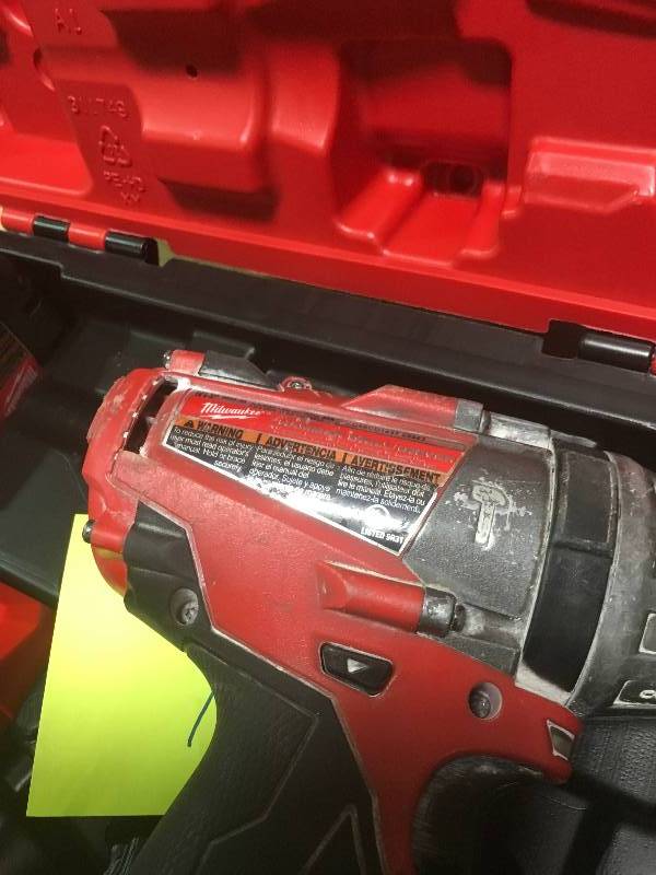 lot 72 image: Milwaukee M18 FUEL ONE-KEY 18-Volt Lithium-Ion Brushless Cordless Hammer DrillImpact Driver Combo Kit w(2)  Batteries, Case Used in good working cond.