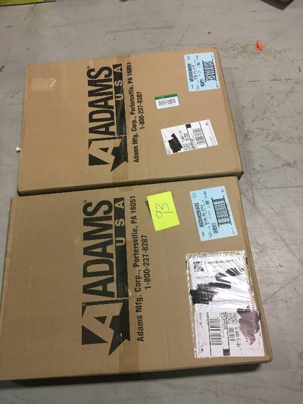 lot 93 image: Adams Mfg. Lot of 2 Quik-Fold White Resin Plastic Outdoor Side Table new