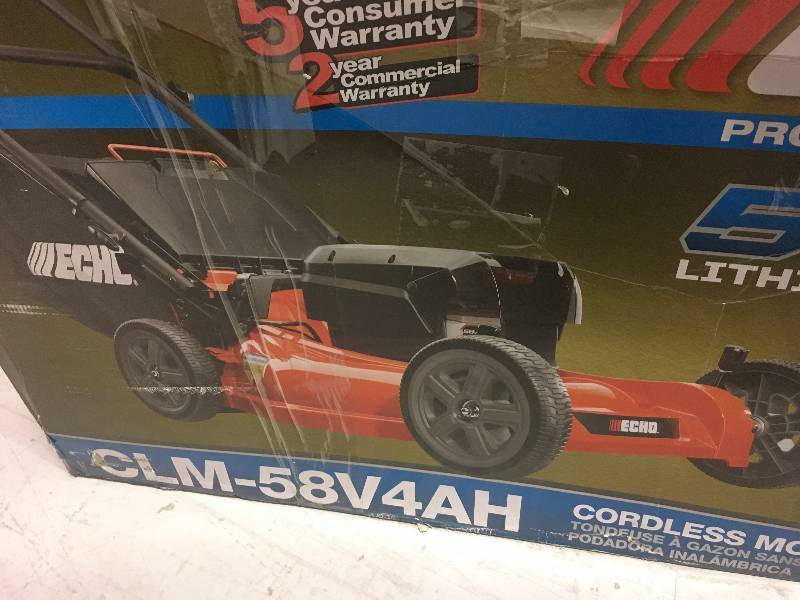 lot 98 image: Echo 21 in. 58-Volt Brushless Lithium-Ion Cordless Battery Walk Behind Push Lawn Mower - BatteryCharger Not Included in good working conditions