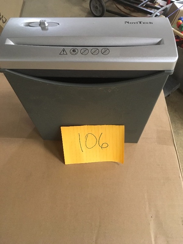 lot 106 image: NoviTech Paper Shredder