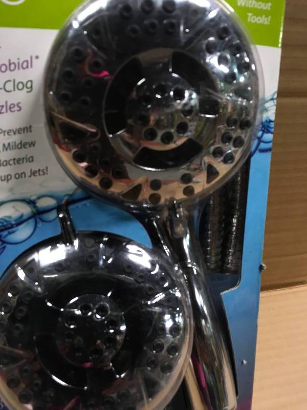 lot 2 image: Hotel Spa 30-Spray Setting Hand Shower and Shower Head Combo Kit in Chrome Finish not used
