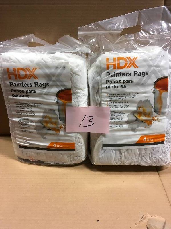 lot 13 image: HDX 4 lb. All-Purpose Wiping Cloths Lot of 2 not used