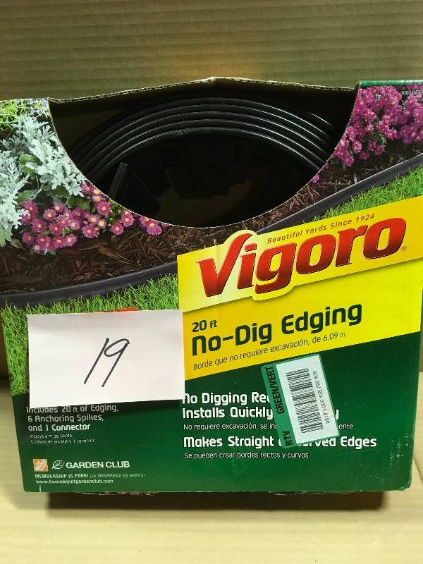 lot 19 image: Vigoro 20 ft. No-Dig Landscape Edging Kit in good conditions