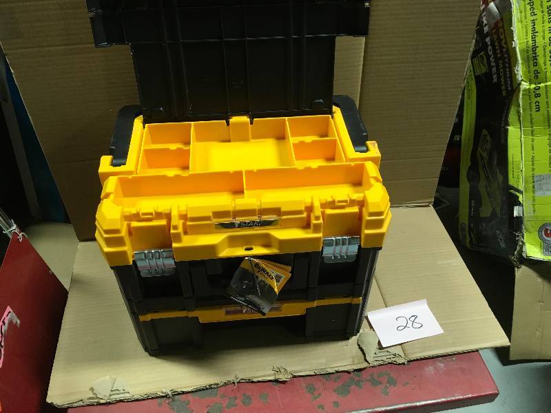 lot 28 image: DeWalt TSTAK II 17 in. Deep Box Tool Box in good conditions